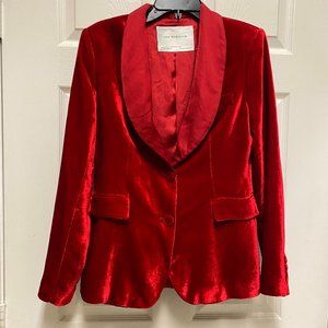 Zara velvet red jacket size S